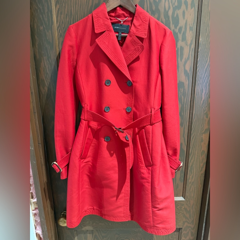 BCBGMaxAzria Vibrant Red trench coat